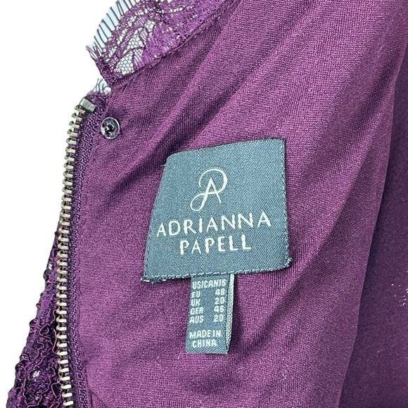 ADRIANNA PAPELL CHWREY RED  EYELASH LACE SEQUIN LINED HOLIDAY SHEATH DRESS - Picture 12 of 14